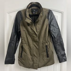 H&M Coat, green and black